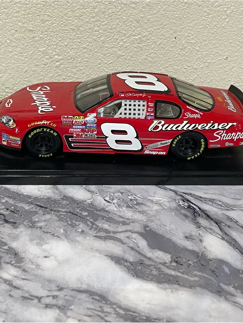 Budweiser Red #8 NASCAR Diecast with White Accents